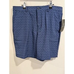 PGA Tour Golf Shorts Boys X(18/20) Blue Chevron Pattern Slash Pockets Comfort